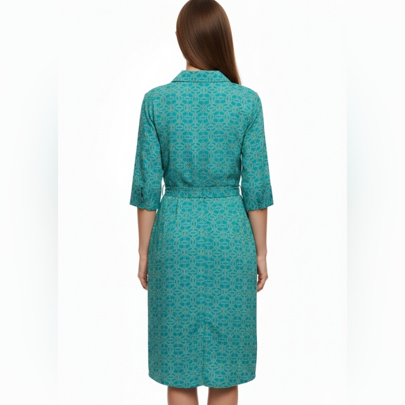 Laundry By Shelli Segal Classic Geometric Print Dress Sz 6 EUC - Picture 2 of 11